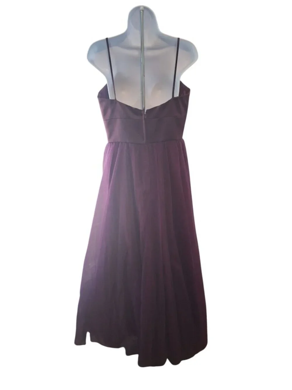 Morilee Madeline Gardner Purple Satin Tulle Maxi Dress Formal Prom Bridesmaid
